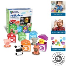 Colorful Peekaboo Learning Farm with 5 Animal Puppets - Ideal Gift for Kids