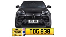 Dateless private number plate. TDG personal reg. TG. Initials timeless. 3x3.