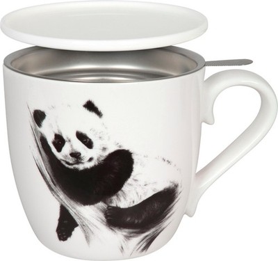 KÖNITZ 115S572617 Becher AMAZING ANIMALS Panda 425 ml mit Sieb und Deckel, Bo...