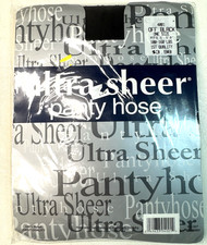 NIP ULTRA SHEER Panty Hose One Size Nylon Off Black New