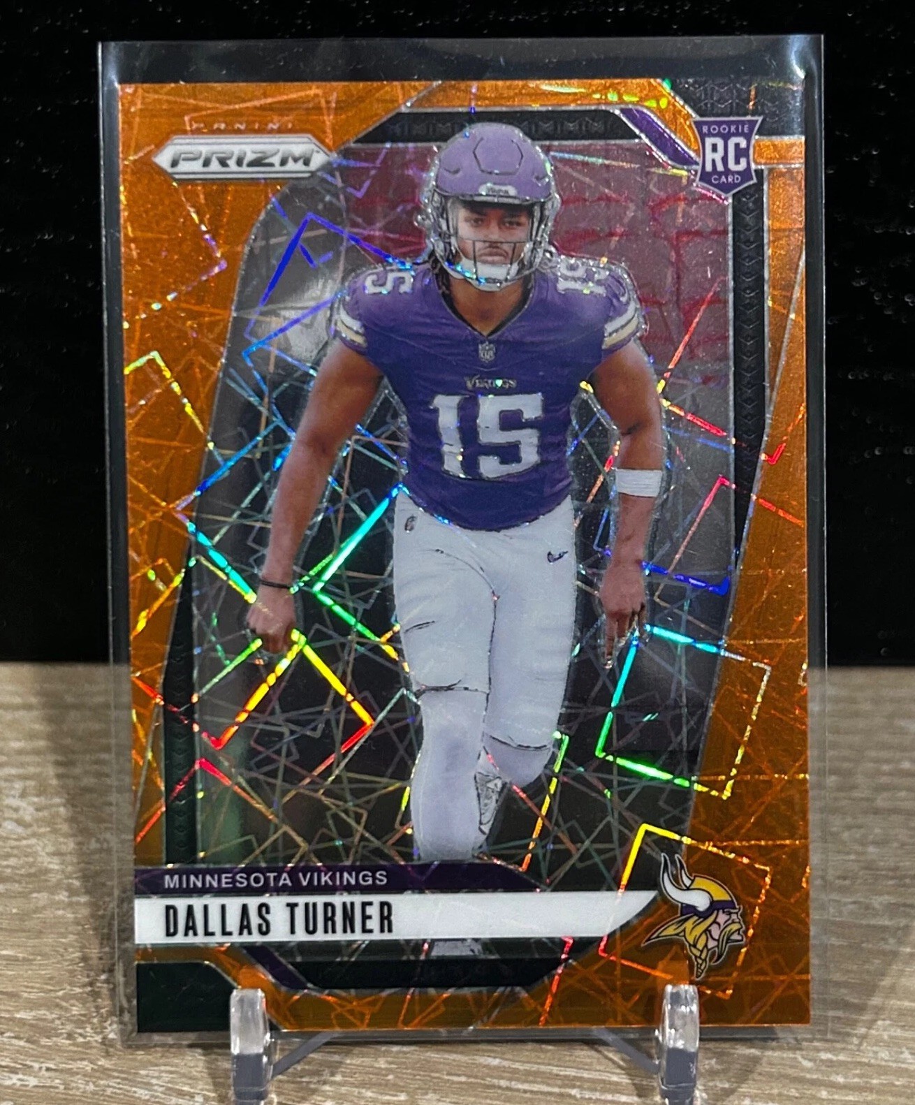 2024 Panini Prizm Rookie Dallas Turner #324 Orange Lazer Prizm (RC) Vikings