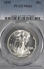 1939 Walking Liberty Half Dollar PCGS MS62 Uncirculated 50c 90% Silver