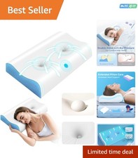 Cooling Memory Foam Pillow W/ Neck Support Ear Pressure Relief Side Sleepers