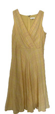 Tommy Hilfiger Yellow Plaid Sleeveless Dress Size 8 V Neck Easter Spring- EUC