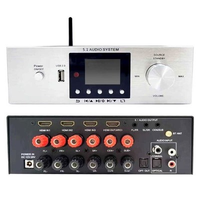 RCC_AMP5.1 USB DAC & 450W Power Amplifier 5.1 Audio System with LCD Display#qm