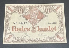 WWII Third Reich German Danish SS Volunteer Note 1942 Fædrelandet Series A WW2