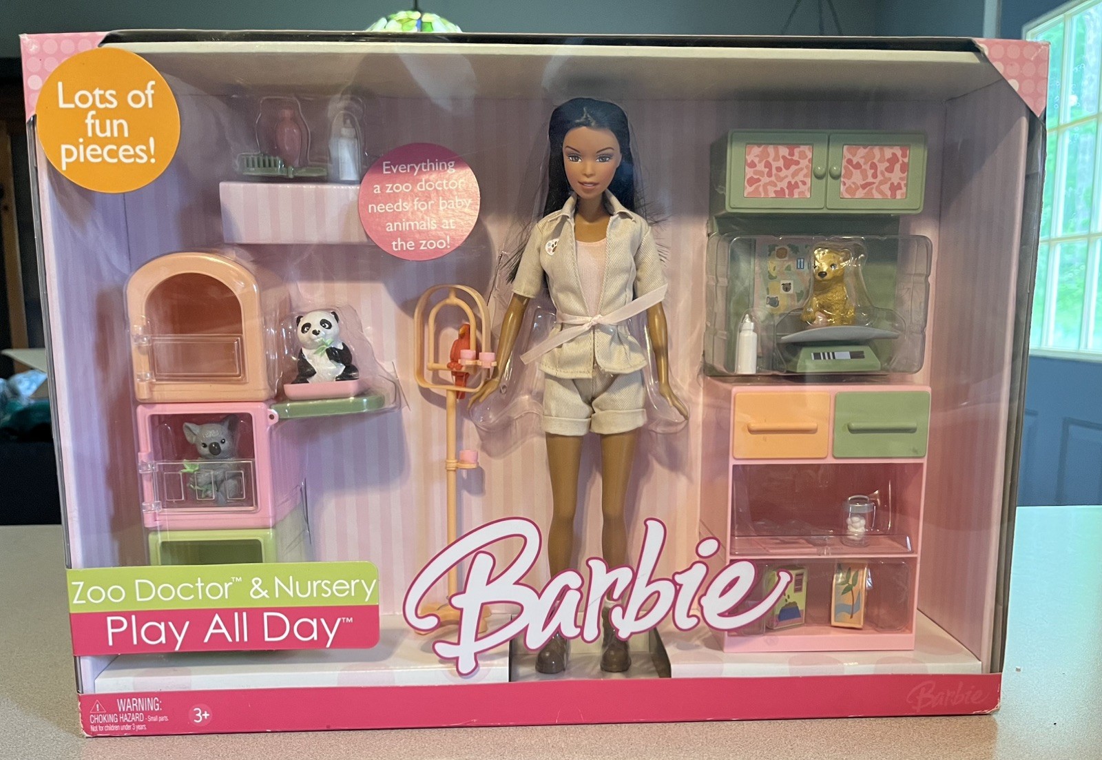 NEW Barbie Zoo Doctor & Nursery Play All Day Playset 2006 #K3081 J9505 RARE 