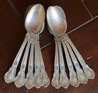 Set Of 10 Gorham CHANTILLY Sterling Silver Teaspoons, Monogram (287 Grams)