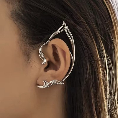 Elfenohren - Cosplay Ohren - Wickelohrringe - Ear Cuffs - keine Löcher nötig - Silber