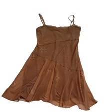 Urban Outfitters Brown Mesh Slip Dress Womens Small Y2K Sheer Layered