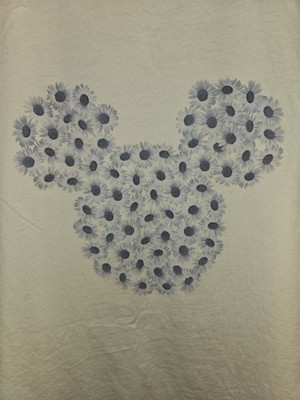 HM X Disney Mickey Mouse Flowers Small Womens Yellow Graphic Logo Tshirt
