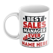Personalised Best Sales Manager Ever Mug Office Funny Gift For Him Her Boss