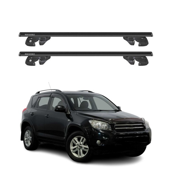 DachträGer GrundtäGer FüR Toyota RAV4 III 2006-2012 Alu 90Kg TÜV Schwarz 2Tlg-image