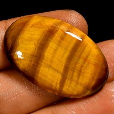 100 Natural Tiger Eye Oval Cabochon Loose Gemstone 30.5 Ct. 33X20X5 mm UG-2973