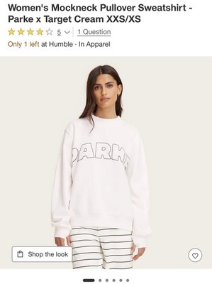 Parke x Target Women's Mock Neck Fleece Pullover Sweatshirt Cream