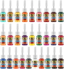 Solong 28-Color Tattoo Ink Set – 1/6oz (5ml) Pigment Kit for Tattoo Supply