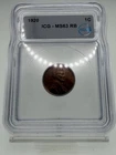 1920 Small Cents Lincoln, Wheat Ears Reverse ICG MS-63 Red Brown