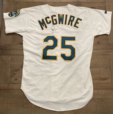 Mark McGwire Signed Oakland A’s Vintage Russell Authentic Jersey Beckett  BAS