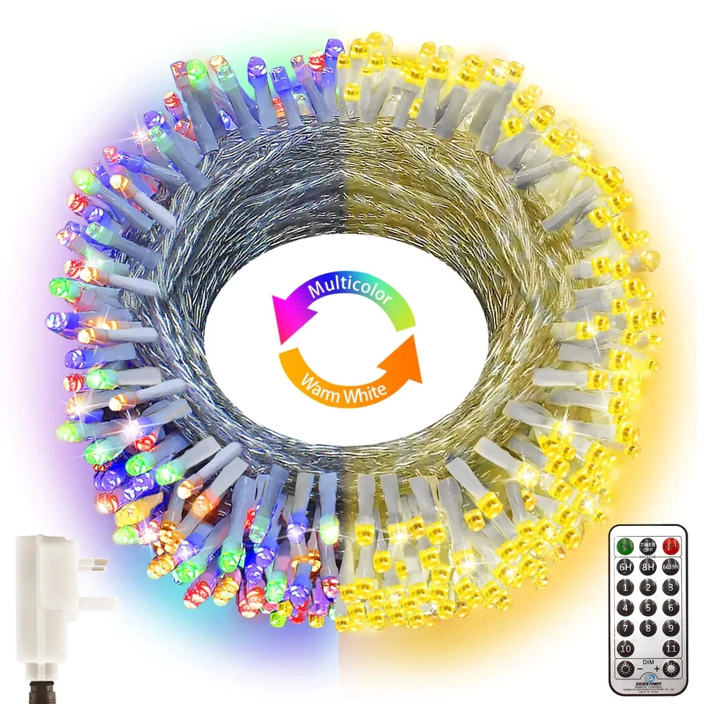Outdoor Christmas Lights 20m 200 LED Color Changing String Lights