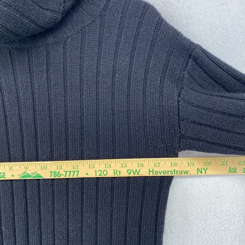 DKNY Sweater Womens M Wool Ribbed Jumper Turtleneck Long Sleeve Pullover Black - Picture 9 of 10