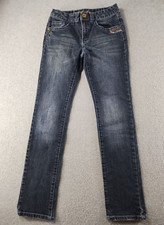 Guess Jeans Youth Girls Jeans Blue Size 12 Embroidered Pocket Low Rise 27" Denim