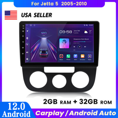 Android12 Carplay Stereo Radio For Jetta 5 2005-2010 GPS Sat Navi WIFI BT USB FM