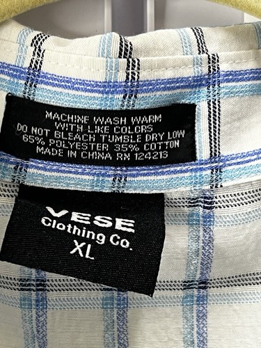 VESE Clothing Co Men's Short Sleeve Plaid Button Up Shirt Size XL - Picture 3 of 4
