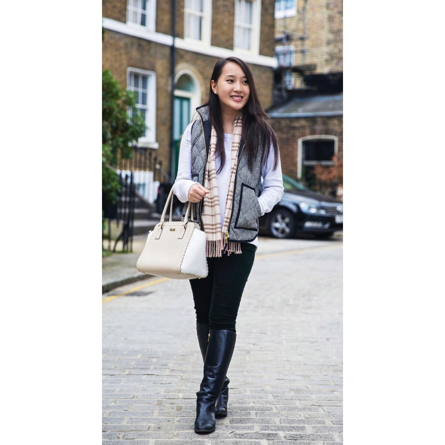 Crew Women's Down Herringbone Puffer Vest Size Small