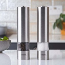 Image of Electric Salt & Pepper Mill Set Automatic Grinder 11 Colours Cooks Professional