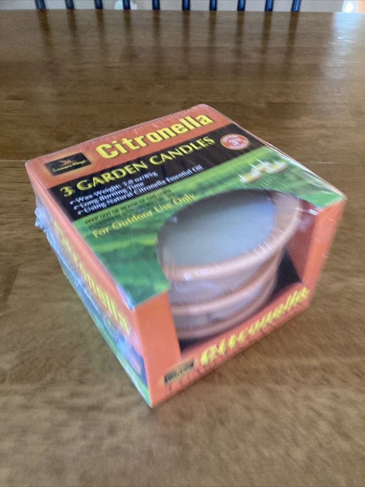 NEW Leisure Ways Citronella Garden Candle 3 Pk Long Burning 3oz Natural Oil - Image 2 of 4