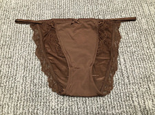 Victoria's Secret Dream Angels NWT Large Brown String Bikini Panty Lace Bow Cute