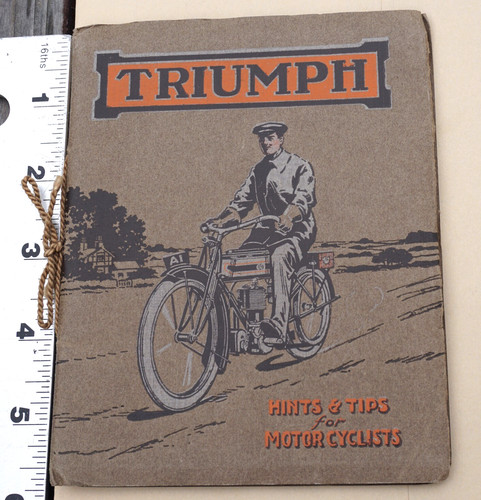 1916 Vintage Original Triumph Hints And Tips For Motorcyclists Manual Motorcycle