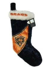 CHICAGO BEARS PLUSH EMBROIDERED CHRISTMAS HOLIDAY STOCKING FREE SHIPPING