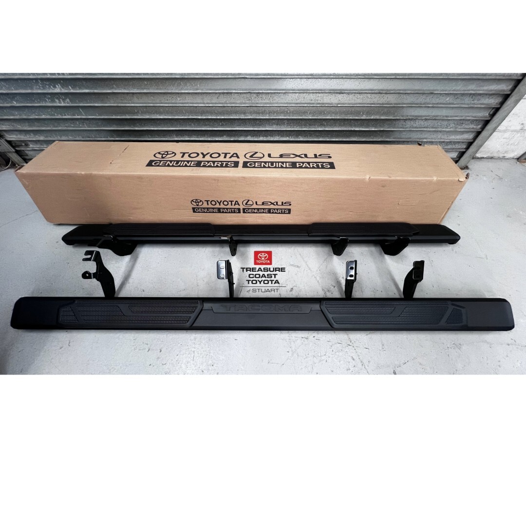 NEW OEM 2025 TOYOTA TACOMA D-CAB BLACK RUNNING BOARDS PT938-35240