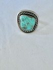 Vintage Navajo Turquoise Sterling Silver Ring Size 6.5 7.9 Grams — photo 3