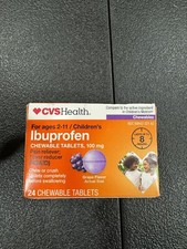 Children's Ibuprofen 24 Chewable Tabs Pain  Fever Reducer Grape Exp 1/26