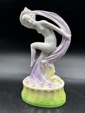 Vintage Erphilla Fayence Art Nouveau German Porcelain Female Flower Frog 2