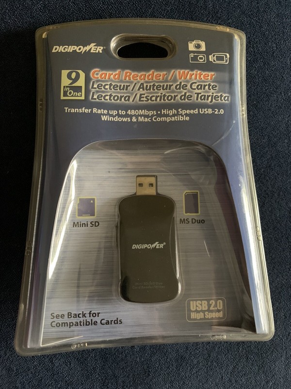 USB High Speed Card Reader Writer 9 In 1 Self Powered Hot Insert And Pull Out