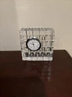 Waterford Crystal Square Checkerboard Design Desk Shelf Clock 1980s Vintage