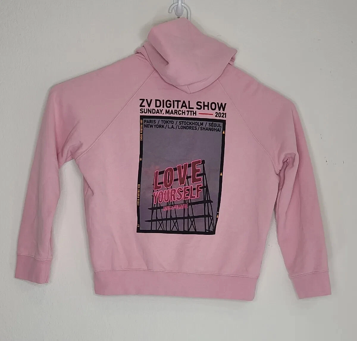 Zadig u0026amp; Voltaire Georgy Love Yourself Graphic Hoodie Pink Size S Womens  NEW | eBay