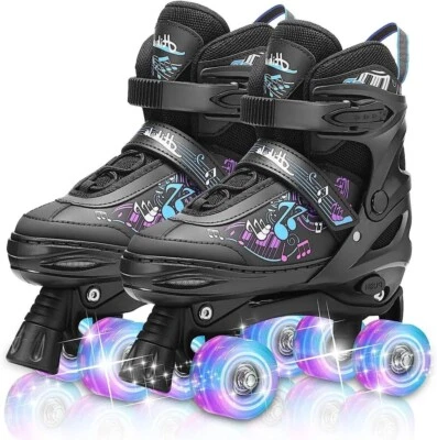 MARKENLOS Kinder Rollschuhe Verstellbar 27-38 Rollschuhe für Mädchen & Jungen Rollerskates