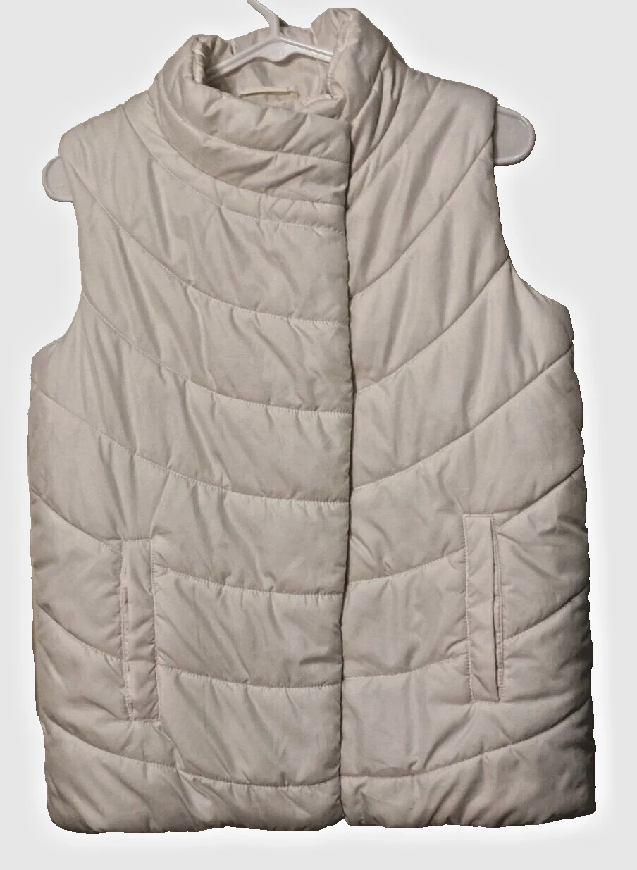 OFF WHITE All In Motion Girls Puffer Quilted Insulated Outer Vest Off White (XXL 18)