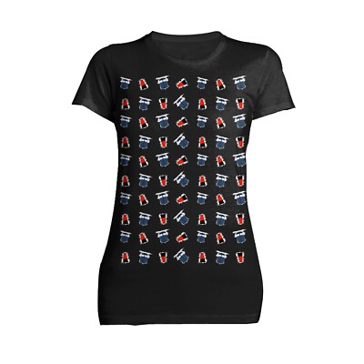 Doctor Who Pattern Tardis Dalek Intergalactic TimeTravel Official Womens T-Shirt