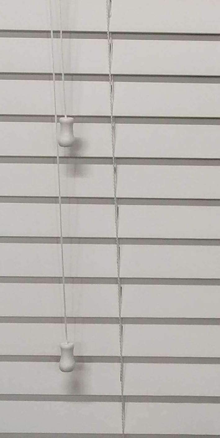 Faux wood wooden Blinds String and Tape Grey Blind 50 mm slats