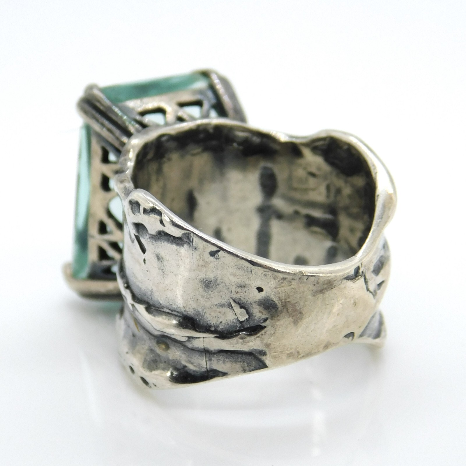 Silpada 925 Sterling Silver Rectangular Aqua Glas… - image 3