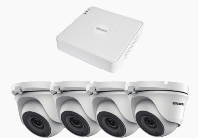 Surveillance kit, 4 cameras (2 mp), 5 ch DVR (2 mp), power supply & connectors