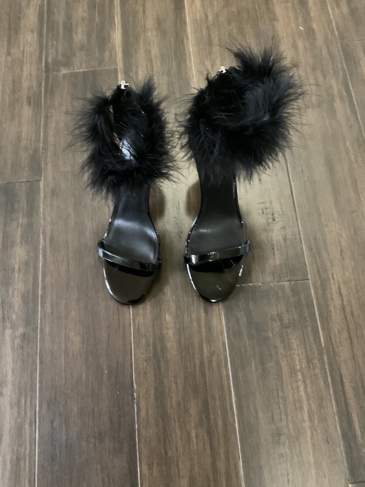 Marc Fisher Genivy Feather Ankle Strap Sandal Heels Zip Closure Size 11 |  eBay