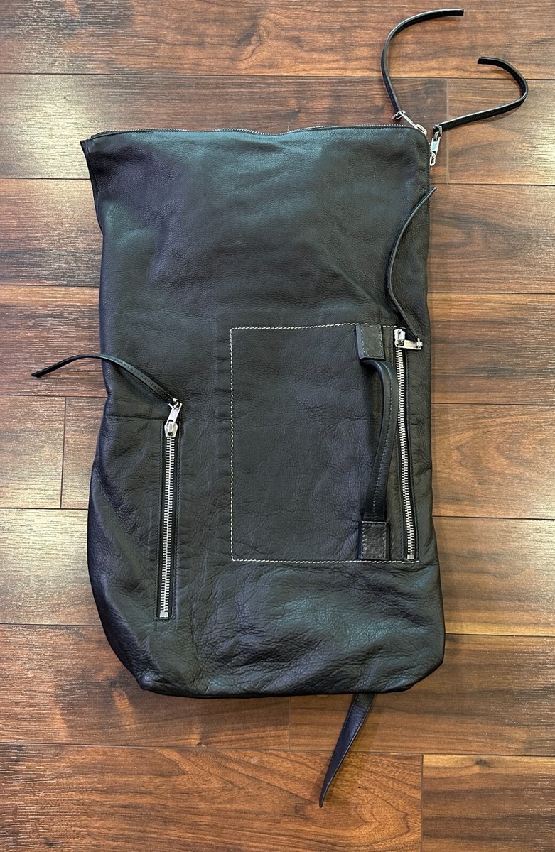 Rick Owens, the OG black cargo leather backpack | eBay