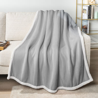 Sherpa Flannel Fleece Reversible Blanket Plush Soft Throw for Bed Couch Sofa