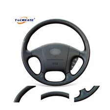 Black Genuine Leather Steering Wheel Cover for Hyundai Sonata 1999-2005 #K069